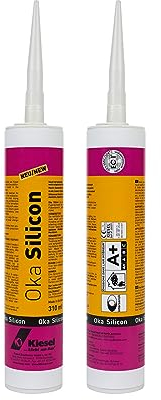 1 Stück Siliconfuge KIESEL Oka Silicon (safari sand), 310 ml Kartusche Silicondichtstoff für Bad Dusche Küche Sanitär Baufugen Fliese Dichtstoff Abdichten