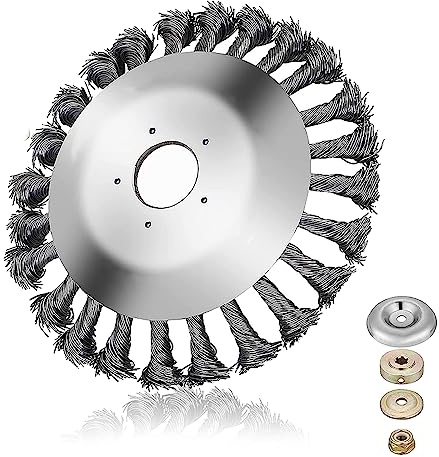 XZEIT Spazzola per Decespugliatore Metallo Foro 200*24,5 mm - Spazzola Decespugliatore per Erbacce di Alta qualità - Filo Acciaio Decespugliatore per Un'Efficace Rimozione del Muschio