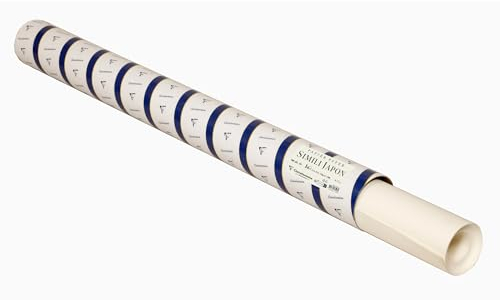 Clairefontaine 976147C - Rolle Zeichenpapier Simili Japon, 130g 100% reiner Zellulose, 1,30x10m, ideal für Reliefgravuren und Flachdrucktechniken, Elfenbein, 1 Rolle