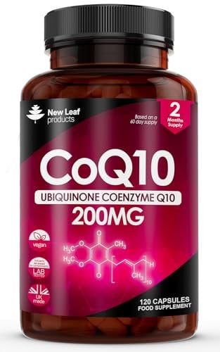 Complément CoQ10, Coenzyme Q10, Ubiquinol 200 mg, 120 Gélules Véganes 100% Pures et Naturellement Fermentées, à Haute Concentration, Fabriqué au Royaume-Uni