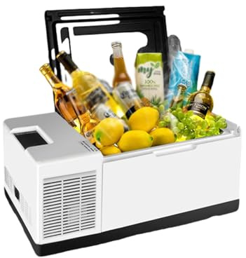 UNYQBFKM Car Refrigerator, Outdoor Compressor Car Refrigerator Portable Freezer Fridge 12V/24/V Electric Coolers for Truck Van RV Camper SUV Travel Camping Road Trips