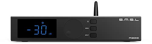 SMSL A300 HIFI-Leistungsverstärker Klasse D Integrierte AMP SDB Soundeffekte Hi-RES-Audioempfänger, RCA, Bluetooth 5.0, USB-Eingang, 165W x 2 THD+N 0,004% mit FernbedienungSMSL A300 HIFI-Leistungsvers