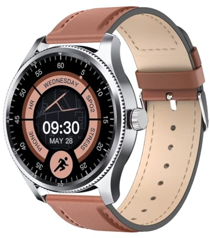 TOOBUR Smartwatch Herren Damen Metalllünette mit Telefonfunktion, Fitnessuhr mit 100 Sports Laufen, 24/7 Puls, Schrittzähler und Fitness-Tracker, IP68 Wasserdicht Schwimmen, Kompatibel Android iOS
