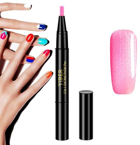 Gestufter Nagellackstift,Nagellack stift Rot,Nagellackstift,3 In 1 Bleistift Nagellack für Frauen und Mädchen Keine Notwendigkeit für externe Beschichtung (T, 8ML)