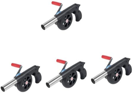 HANABASS 4 Pièces Ventilateur Barbecue Ventilateur De Barbecue Extérieur Souffleur à Manivelle Souffleur D'incendie Extérieur Accessoire Extérieur Ventilateur De Barbecue à Main Plastique