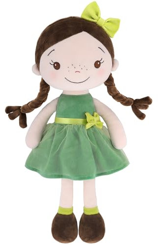 GAGAKU Weiche Stoffpuppe 40cm Schutzengel Puppen, Taufgeschenk für Baby Mädchen Kuscheltier Glücksbringer für Kinder im Alter von 3-5 Jahren - Waldprinzessin