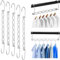 TranRantic Kleiderbügel Platzsparend, rutschfest Kleiderbügel Organizer aus Edelstahl, Clothes Hanger für Schrank Organizer (5 Stück, Silber)
