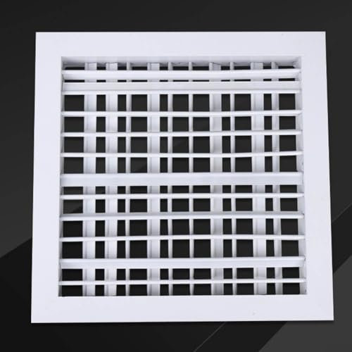 Rejilla de ventilación blanca, rejilla de ventilación de doble capa de aleación de aluminio, cubierta de ventilación impermeable, pantalla de insectos integrada, para baño, cocina (150 x 150 cm)