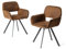 FurnitureR Drehstuhl Esszimmerstühle 2er Set, Elegante Küchenstühle mit Sitz aus weichem Wildleder und Metallfuß für Esszimmer Küche, Braun