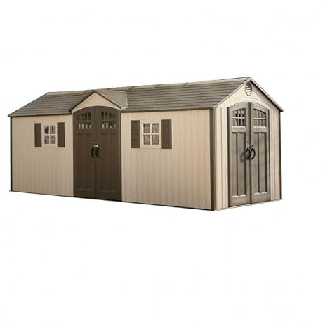 DIGIPLASTICS Ezooza Lifetime Makro Gartenhaus aus Kunststoff, groß, robust, 244 x 605 x 244 cm