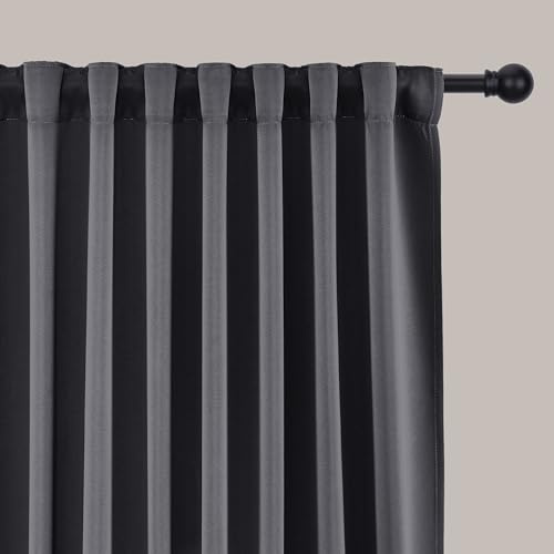 SHINELAND Thermo-Verdunkelungsvorhänge für den Winter, isoliert, 152,4 cm Länge, Verdunkelungsvorhänge für Schlafzimmer, Grau