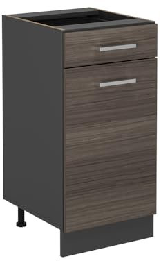 Vicco Küchenunterschrank R-Line, Schubladenschrank für die Küche, Edelgrau, 40 cm ohne Arbeitsplatte