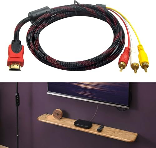 Adattatore HDMI RCA, Adattatore HDMI R C A 1080p 1,5 Metri, H DMI to RCA, Convertitore H DMI R C A , R C A to Video in, Cavo H DMI R C A Audio Video Adattatore H DMI R C A Audio Video per Hdtv DVD