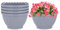 Eason Bros - 30cm 5 Pack Wall Hanging Planters Plastic Etruscan Style Railing Hanging Planters Plants Flowers Pot Wall Basket for Balcony Fence Garden Outdoor Indoor Home Decor Plant Pot - Grey Color