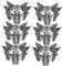 YARNOW 6Pièces Masque de Loup Réaliste Demi Visage pour Halloween Accessoires de Cosplay Amusants pour Adultes Design Unique et Parfait pour Fêtes