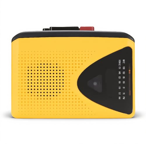 XUMIUZIY Kassette Player, Retro Kassettenrekorder mit Großem Lautsprecher und Kopfhörerbuchse, Eingebautes Mikrofon, Flexibles Netzteil, Tragbares AM FM Radio Zum Gehen, Laufen, Reisen