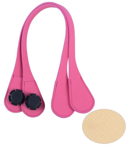 Neues 1 Paar lange kurze obag schlanke PU-Ledergriffe für O Tasche Schulter Handhaltegurte Zubehör (rosa 51 cm)