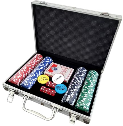 Poker-Set mit Box, Partyartikel ohne Bezeichnung | Pokerchips für Gesellschaftsspiel – für Spieler Erwachsene Sammler Organizer Zuhause Reise Familientreffen Enterreme