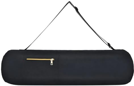 Generisch Yogatasche 80 cm Fitness-Aufbewahrungstasche, multifunktionale Oxford-Yogamatten-Aufbewahrungstasche, große Kapazität, leicht, faltbar, for Outdoor-Camping(Black)