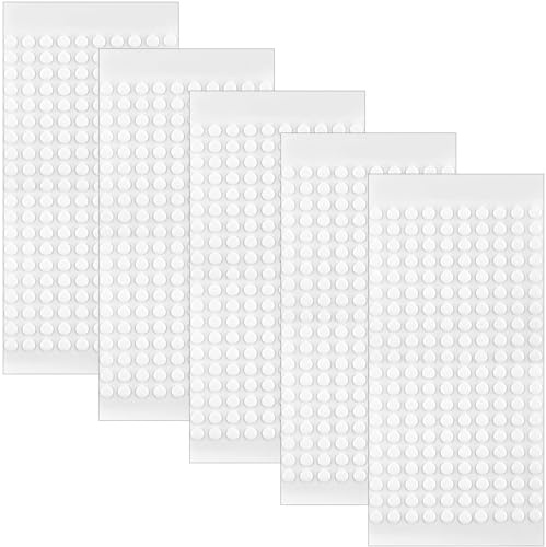 ZIOYANE 1000 unidades de puntos adhesivos de doble cara, puntos adhesivos transparentes de 8 mm Puntos adhesivos transparentes resistentes para globos Bricolaje Montaje de fotos Decoración del hog