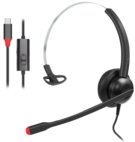 Callez USB C Headset with Microphone Noise Cancelling for iPhone 17/16/15 | Wired Type C Headphones for Samsung Laptop Mac Tablet, PC Headset for Teams Zoom Skype Call Center Business Office Home