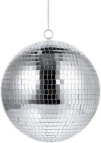 Morofme Disco Kugel 15cm, Hänge Discokugel, Spiegelkugel Discokugeln Deko, Silber Diskokugel groß Partydeko für Hochzeit Geburtstagsfeier Bühne Weihnachtsbaum Dekoration Lichteffekt