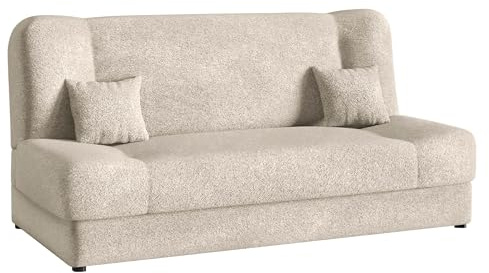 Mirjan24 Schlafsofa Jonas, Sofa mit Bettkasten und Schlaffunktion, Bettsofa, Dauerschläfer-Sofa, Schlafcouch, Materialmix, Couch vom Hersteller, Wohnlandschaft (Fredo 15)