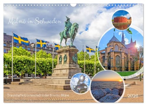 Malmö in Schweden (Wandkalender 2026 DIN A3 quer), CALVENDO Monatskalender: Eine traumhafte Küstenstadt in der Provinz Skåne (CALVENDO Orte)