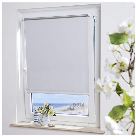 ourdeco Mini-Rollo mit Thermobeschichtung / 100 x 150 weiß/verspannt, lichtundurchlässig, verdunkelnd/Weiß, Creme, Blau, Stone
