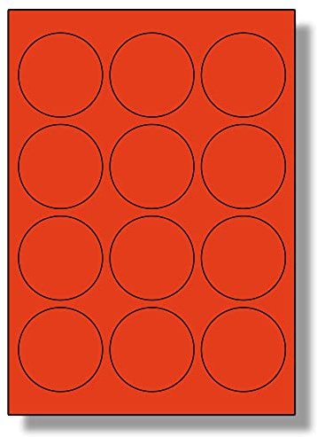 Label Planet® 12 Per Sheet, 50 Sheets (600 Round Crimson RED Labels). Round Coloured Paper Labels, 63.5mm Diameter, LP12/64R C.