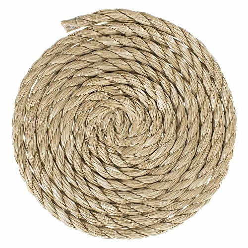 GOLBERG G ProManila Rope (3/8 Inch, 100 Feet) Tan Twisted 3 Strand Polypro Cord - Marine, Nautical, DIY Projects, Tie Downs