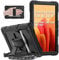 SEYMAC Coque Samsung Galaxy Tab A7 10,4 pouces(SM-T500/SM-T505),Coque de protection intégrale antichoc avec dragonne et support rotatifs à 360 degrés,protecteur d'écran,bandoulière,porte-stylo S, noir