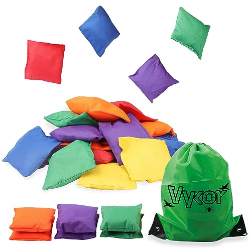 18 Stück Sitzsäcke für Kinder werfen Cornhole Sitzsäcke Nylon Sack Werfen Sport Outdoor Familienspiele Karneval Spielzeug Party Spiel Sitzsack Wurfspiel für Jungen Mädchen Erwachsene (10 cm)