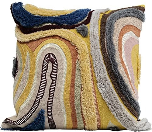 Kare Design Kissen Lava Braun, Accessoire, Deko-Kissen, Wellenmuster, Sofakissen, mit Reisverschluss, 45x45cm (LxB)