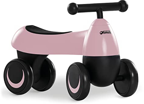 hauck Baby Rutscher 1st Ride Four, Rutschauto ab 18 Monate bis 25 kg, 4 Räder EVA, Ergonomisch, Kippsicher, mit Lenkereinschlagsbegrenzung, Kinderfahrzeug für Indoor & Outdoor (Matt Pink)