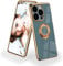Jeelar NEINEI Case for iPhone 14 Pro (6.1”),Ultra Thin Mirror Silicone Case with Magnetic Ring Kickstand,Plating PC/TPU Stylish Shiny Shockproof Protective Phone Case-Grey