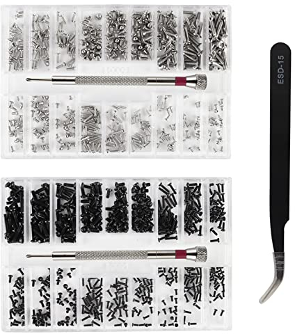 Vis De Réparation Set Vis De Lunettes 1000pièces Kit d'Assortiment De Petites Vis En Acier Pour Lunettes Ordinateur Portable Lunettes Bijoux Montres Appareil Photo