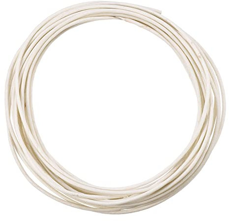 Rebower Silicona Vidrio Fibra Manga Aislada Cable Protección Tubo [para Alta Temperatura Aplicaciones] - 33 Pies- 2,5mm / Blanco