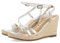 Sandales en Cuir ARGENTÉ avec Brides ET Talon COMPENSÉ en Corde pour Femme ORIKUM