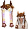 Weihnachts Mütze mit Beweglichen Ohren,Weihnachtsmütze LED,Weihnachtsmann Plüsch Hut,Weihnachtsmütze Lustiger Hut für Cosplay Urlaub Weihnachten Karneval Party Geschenk für Damen Mädchen Kinder