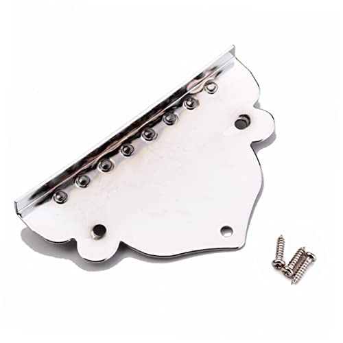 SUPVOX Mandolin Tailpiece with Screws Triangle Plated 8-String Guitar Tailpiece Chrome Mandolin Spare Part 7x42cm Instrument Replacement