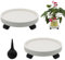 RUENXG Plant Caddy 2 Pack Heavy Duty Plant Caddy with Wheels Rolling Plant Stand Pot Trolley Lockable Caster Wheels Indoor Round Coaster Tray with Casters Flower Pot Dolly Holder for Indoor Outdoor