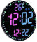 VABOO Horloge Murale numérique de 29,5 cm, Horloge Radio pilotée avec lumière RGB colorée, avec Date/Jour/luminosité Automatique/température/humiditétemp/minuterie/2 alarmes