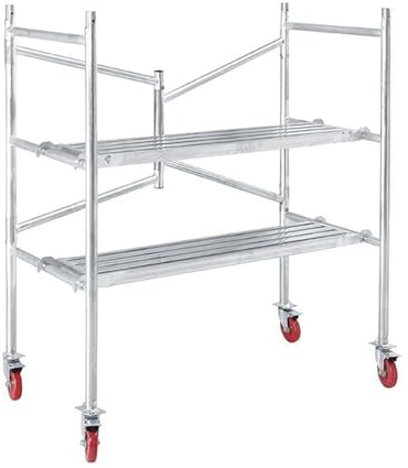 Gerüst mit feststellbaren Rädern, zusammenklappbarer Rollturm, tragbare Mobile Stahlgerüstplattform, 500 lbs Last (Größe: H: 165 cm/5,4 Fuß)