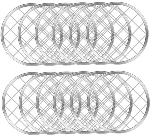 TOPPERFUN Blumengitter aus Edelstahl 12 Stück Silberfarbene Einmachglas Gitter für Mason Jars 70-86mm Einfach zu Reinigen Einfache und Elegante Gestaltung für Blumenarrangements