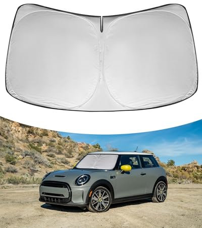 Rogierra Parasol para parabrisas para BMW Mini Cooper F55 2014-2024, accesorios plegable, protector solar para ventana delantera, color plateado