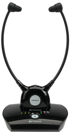Retekess TA008 Wireless Headphones for TV Listening, TV Ears Digital Wireless Headphones, One Key Hearing Assistance, 2.4G Low latency, Dual battery - 10H Using, TV Sound Amplifier for Seniors
