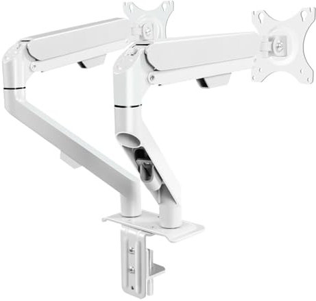 GUODDM Tisch TV Ständer – Dual Monitor Ständer für 17-32 Zoll Bildschirme, höhenverstellbare Dual Monitor Tischhalterung mit mechanischen Federn, Tragfähigkeit bis zu 9kg pro Arm(A)