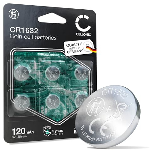 CELLONIC CR1632 Pila de botón Llaves de Coche- 6X | (Lithium, 120mAh, 3V)