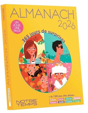 Almanach Notre Temps - Édition 2026: 365 jours de surprises - 1 jour = 1 page - +1500 jeux, infos, astuces... - idée cadeau Noël idéale !